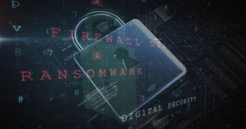 Digital security threats and ransomware conceptual illustration