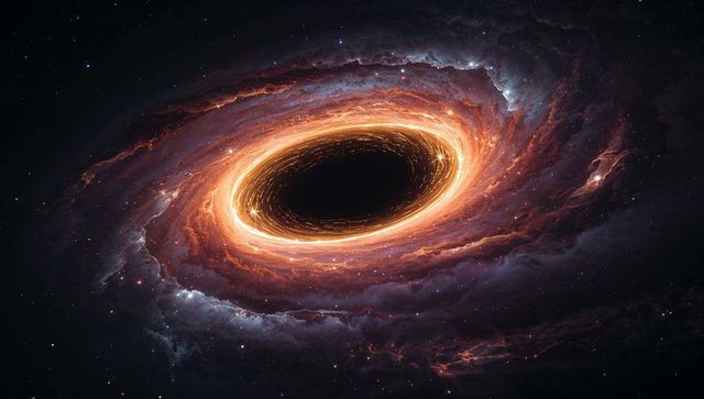 Swirling black hole with luminous accretion disk and photon ring in deep space