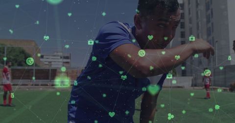 Soccer player connecting sports and digital health technology