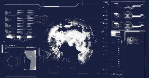 Abstract Interface with Spinning Globe and Data Analytics Dynamic Display - Download Free Stock Images Pikwizard.com