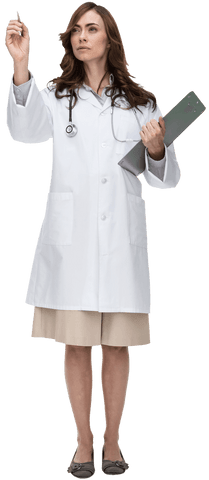 Caucasian Female Doctor Writing on Transparent Background - Download Free Stock Videos Pikwizard.com