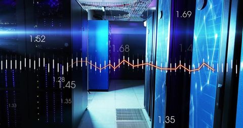 Digital Data Processing in Computer Servers Facility - Download Free Stock Images Pikwizard.com