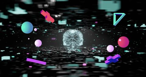 Futuristic Digital Brain with Abstract Geometric Shapes - Download Free Stock Images Pikwizard.com