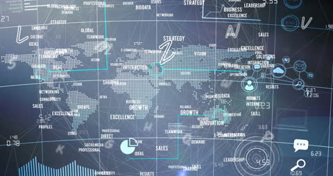 Conceptual Global Networking and Digital Interface Animation