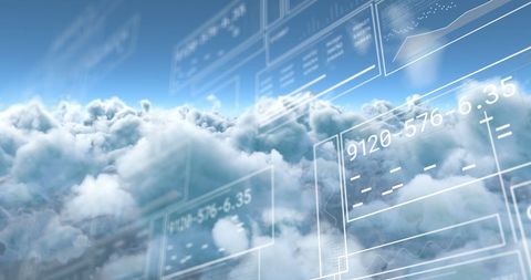 Abstract Digital Data Processing in Clouds - Download Free Stock Images Pikwizard.com