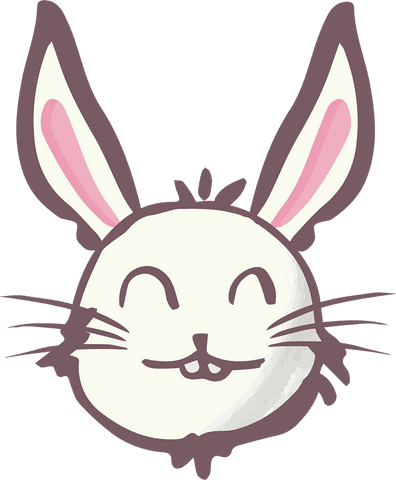 cheerful rabbit face illustration on transparent background - Download Free Stock Videos Pikwizard.com