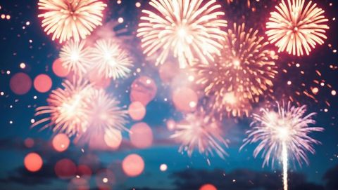 Vibrant Firework Celebration Lighting Night Sky