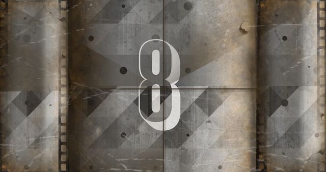 Vintage Film Countdown Number 8 on Grungy Wall - Download Free Stock Images Pikwizard.com