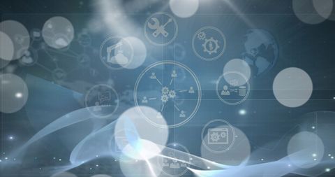 Digital Network and Technology Interface with Abstract Light - Download Free Stock Images Pikwizard.com