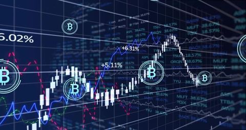 Animated Bitcoin Candlestick Chart Showing Live Crypto Market Trends and Analytics Dashboard