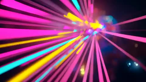 Neon Light Streaks Pulsating in Futuristic Digital Space