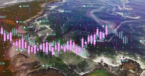 global finance technology with aerial ocean background - Download Free Stock Images Pikwizard.com