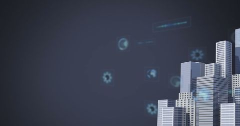 Futuristic Digital Data Interface with Cityscape Background - Download Free Stock Images Pikwizard.com