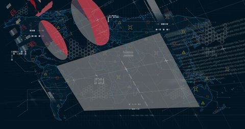 Innovative Tech Interface Featuring World Map and Data Visualization