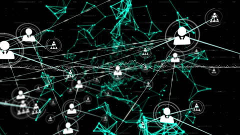 Digital Network Connections with Data Processing Visuals