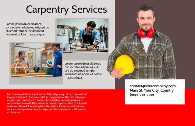 Professional Carpentry Services Advert Design - Download Free Stock Templates Pikwizard.com