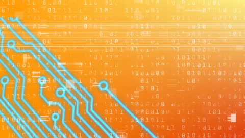 Digital Binary Background with Circuit Overlay