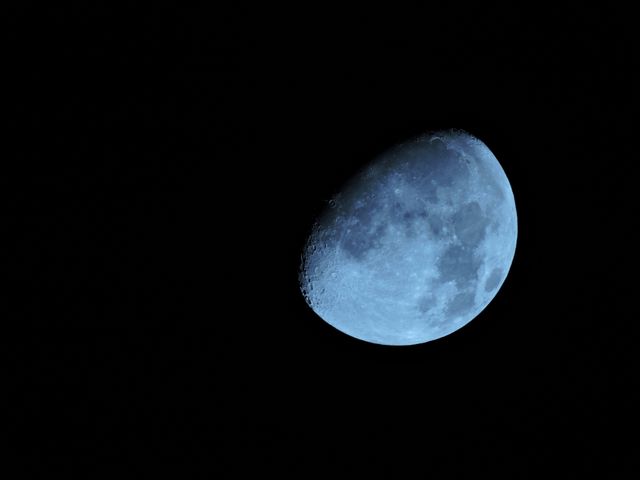 Beautiful Waxing Gibbous Moon Against Night Sky - Download Free Stock Photos Pikwizard.com