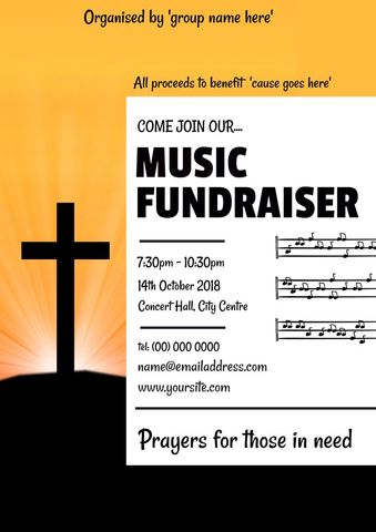 charity music fundraiser event announcement flyer - Download Free Stock Templates Pikwizard.com