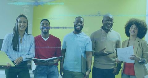 Diverse office team in business casual clothing