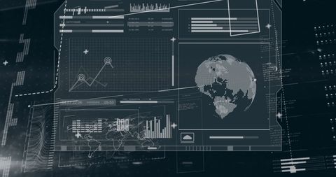 Futuristic Digital Data Interface with Global Hologram - Download Free Stock Images Pikwizard.com