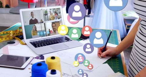 Remote Team Collaboration in Fashion Design - Download Free Stock Images Pikwizard.com