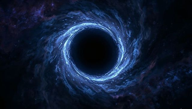 Cosmic swirl: black hole accretion disc in deep space