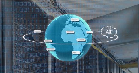 Global AI Technology Network with Digital Data Interface - Download Free Stock Images Pikwizard.com