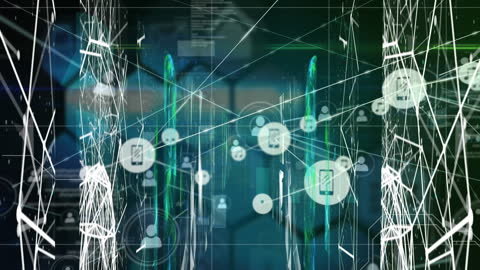 Futuristic Digital Network Connections and Data Analytics