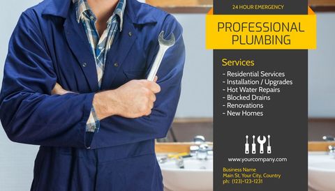 Reliable Plumbing Services with Professional Plumber and Wrench - Download Free Stock Templates Pikwizard.com