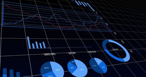 High-Tech Data Processing with Graphs and Charts - Download Free Stock Images Pikwizard.com