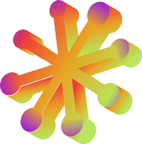 Vibrant 3D Gradient Starburst on Transparent Background