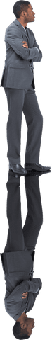 Confident Businessman on Transparent Background with Reflected Image - Download Free Stock Videos Pikwizard.com