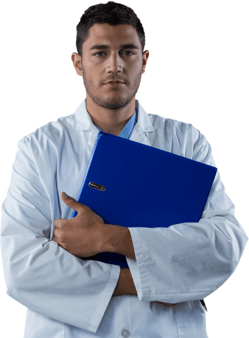 transparent confident young doctor holding medical file - Download Free Stock Videos Pikwizard.com
