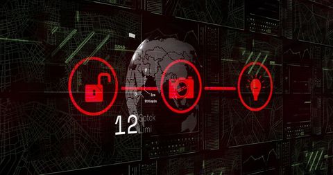 global cybersecurity interface with data connection symbols - Download Free Stock Images Pikwizard.com