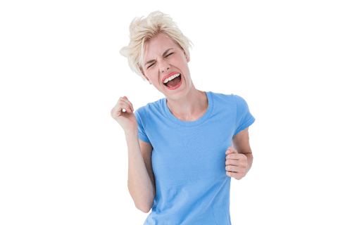 caucasian woman expressing strong emotions with transparent background - Download Free Stock Videos Pikwizard.com