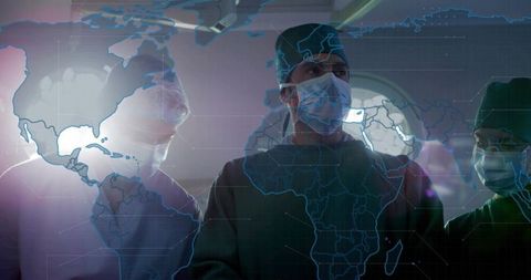 Surgical Team Integrating Global Digital Map Overlay During High-Tech Operation