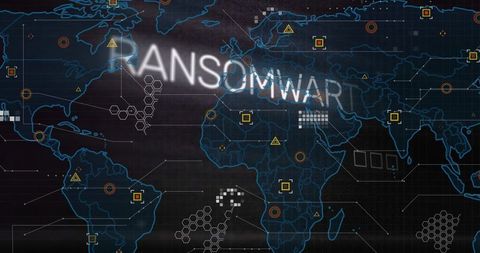Displaying Ransomware Threats on Neon Global Cybersecurity Dashboard with World Map