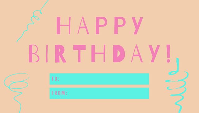 This vibrant and cheerful birthday greeting card template features pink and blue accents, perfect for handwritten messages. Ideal for creating personalized birthday cards, invitations, and social media posts to celebrate a special occasion.