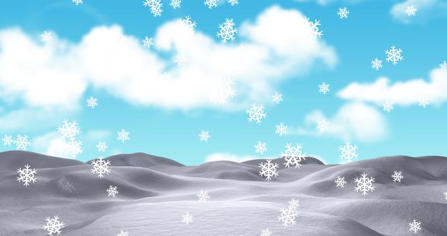 Snow Falling Over Peaceful Winter Landscape with Blue Sky - Download Free Stock Images Pikwizard.com