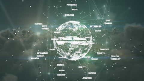 Glowing Digital Globe with Business Connections