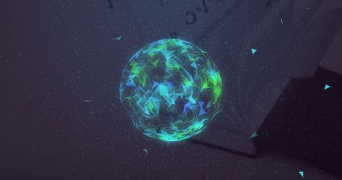 Futuristic Digital Globe of Triangular Particles in Dark Space - Download Free Stock Images Pikwizard.com