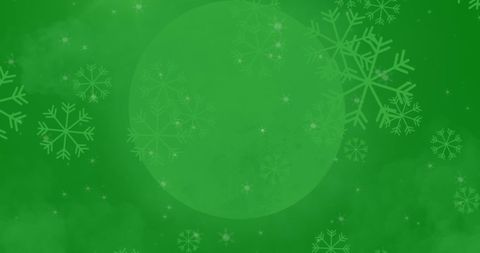 Green Background with Snowflakes and Round Banner - Download Free Stock Images Pikwizard.com