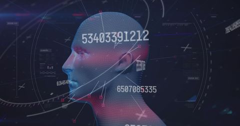 Digital Human Figure with Dynamic Numeric Display - Download Free Stock Images Pikwizard.com