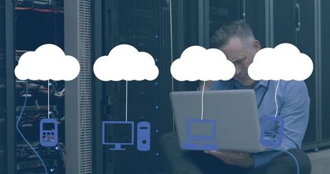 Cloud Computing Concepts with IT Technician Using Laptop - Download Free Stock Images Pikwizard.com