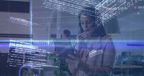 Digital Financial Data Processing with Businesswoman in Office - Download Free Stock Images Pikwizard.com