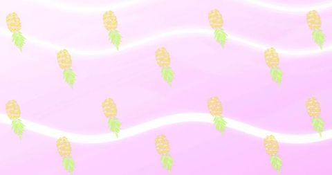 Pastel pink background with pineapple icons