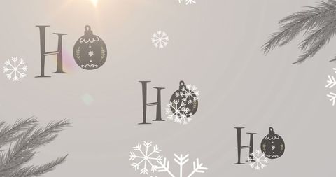 Festive ho ho ho design with snowflakes