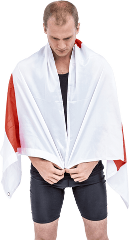 athlete draped in transparent england flag embracing pride - Download Free Stock Videos Pikwizard.com