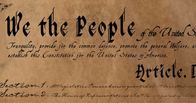 Declaration Opening Excerpt from United States Constitution on Vintage Paper - Download Free Stock Images Pikwizard.com